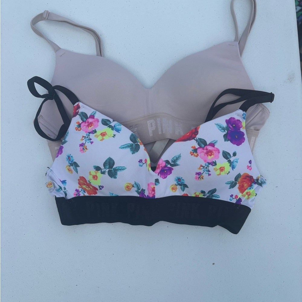 PINK Victoria's Secret Floral and Nude Bra Set